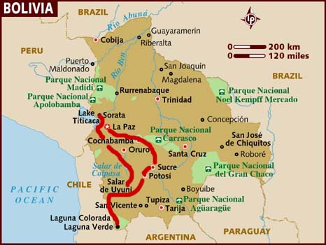 mappa della Bolivia