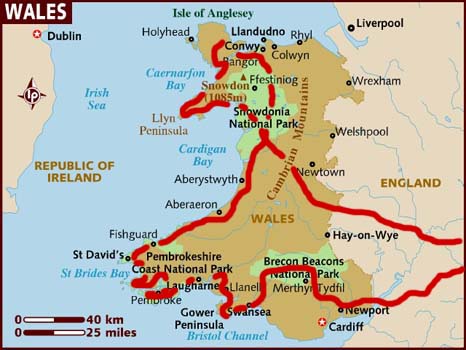 mappa del Galles