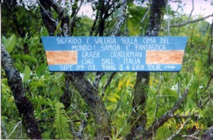 la nostra targa sul vulcano